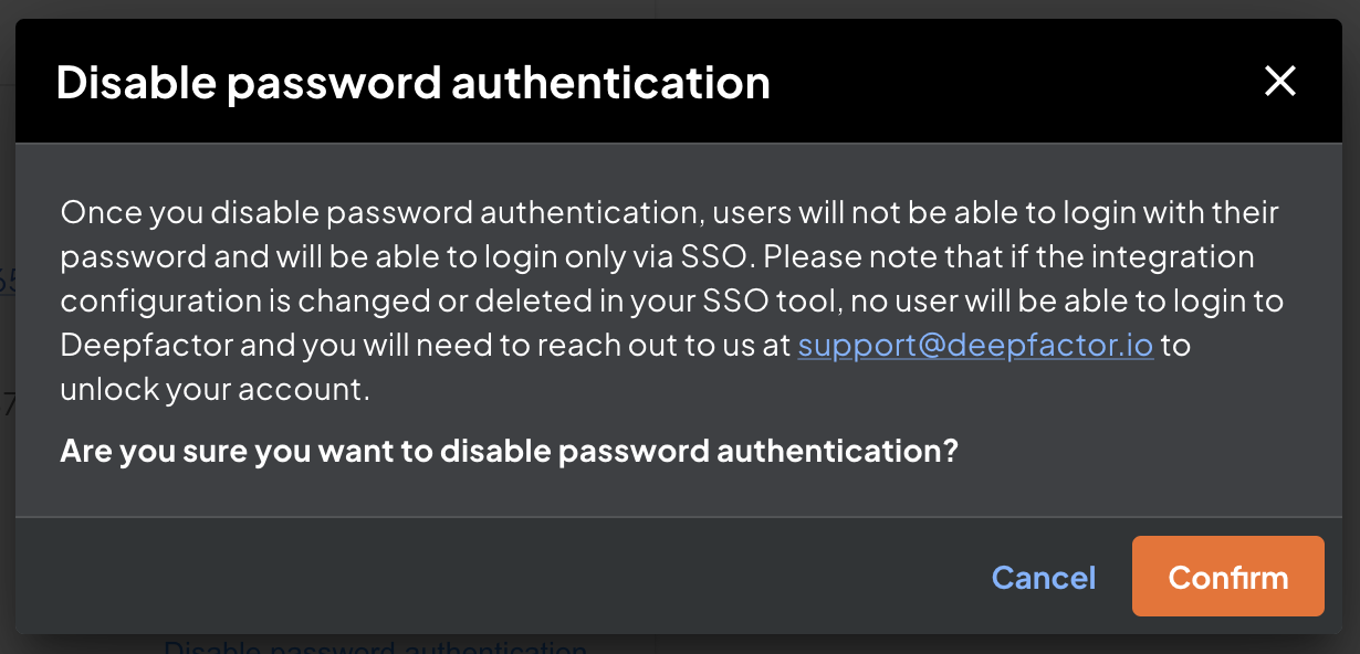 Okta disable password authentication